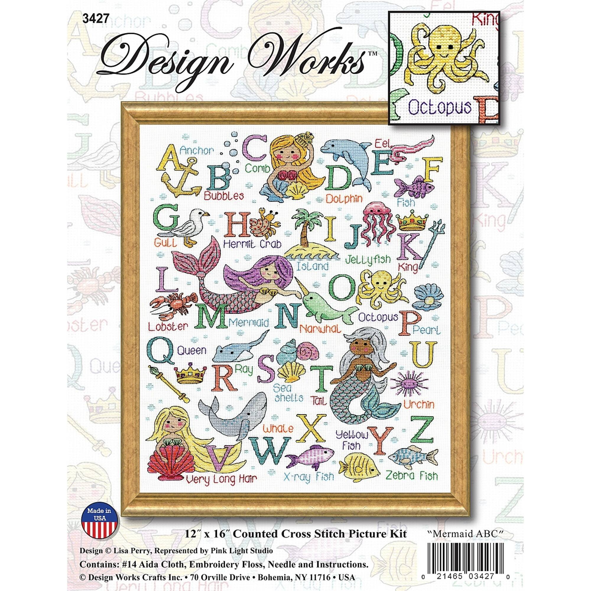Design Works™ Mermaid ABC Counted Cross Stitch Kit